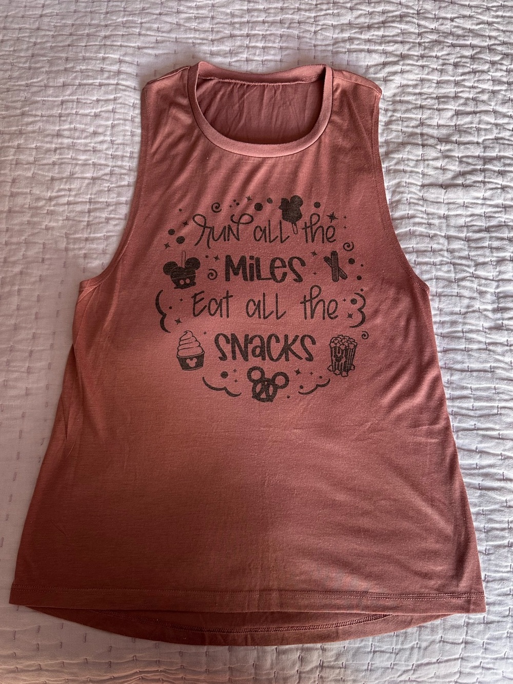 Run All the Miles Eat All the Snacks Pink Tank Top